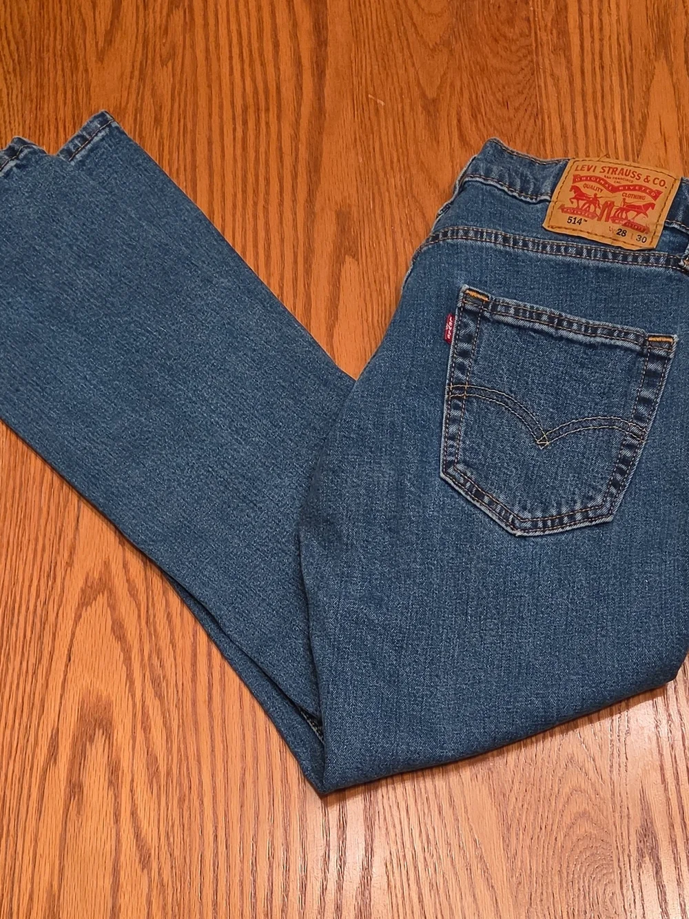 Levi's 514 Men's Dark Blue Slim Straight Jeans Size 28-30
